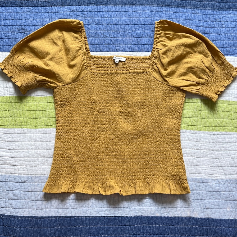 Madewell - Lucie Puff-Sleeve Smocked Bodice Top